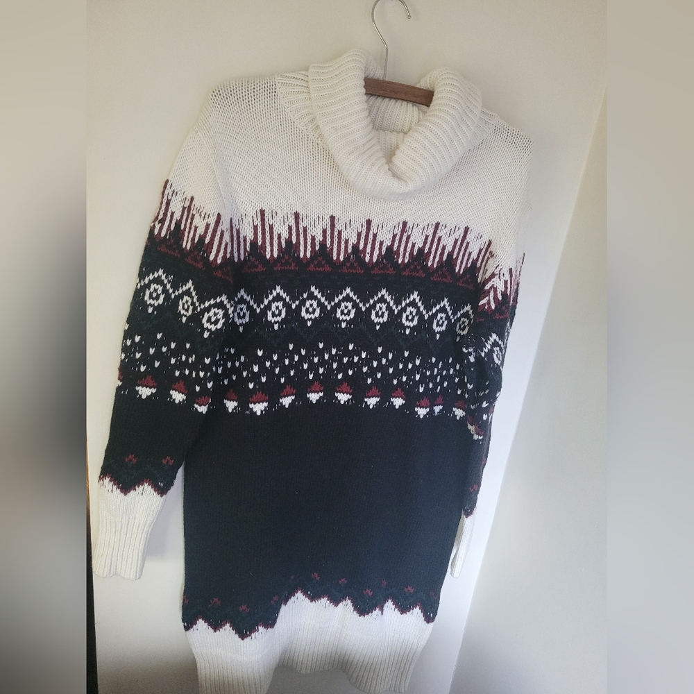 Cowl Neck Knit Sweater Dress